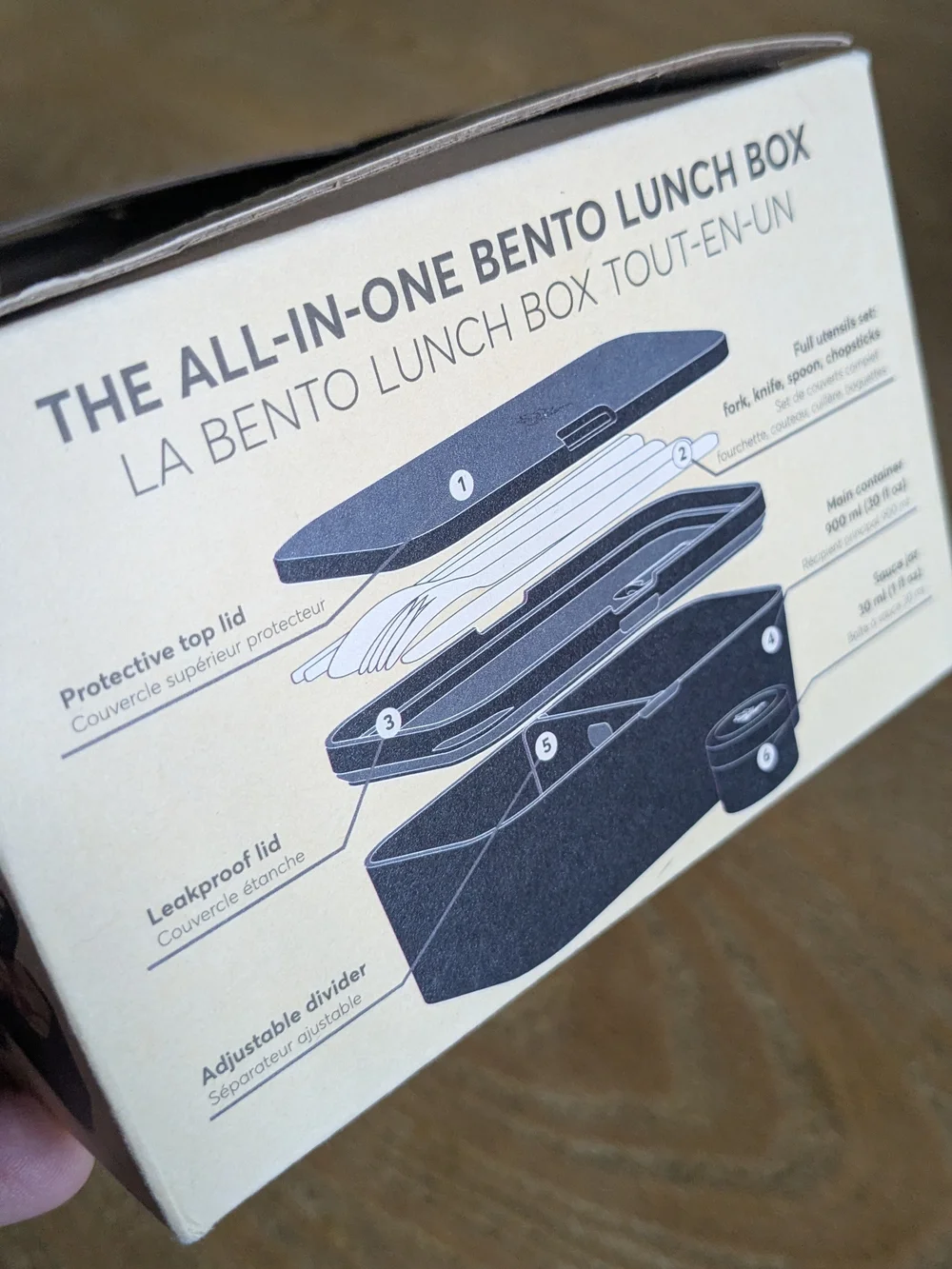 New Leakproof Microwavable Bento Lunch Box for Adults/Kids - Black